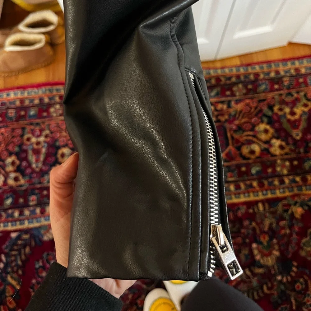 Zara Moto Jacket NWT Faux Leather - Picture 4 of 9